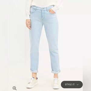 Loft Petite Girlfriend Jeans in Original Light Indigo Wash